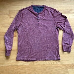 Banana Republic Men’s Long Sleeve Shirt Henley Red Size Large